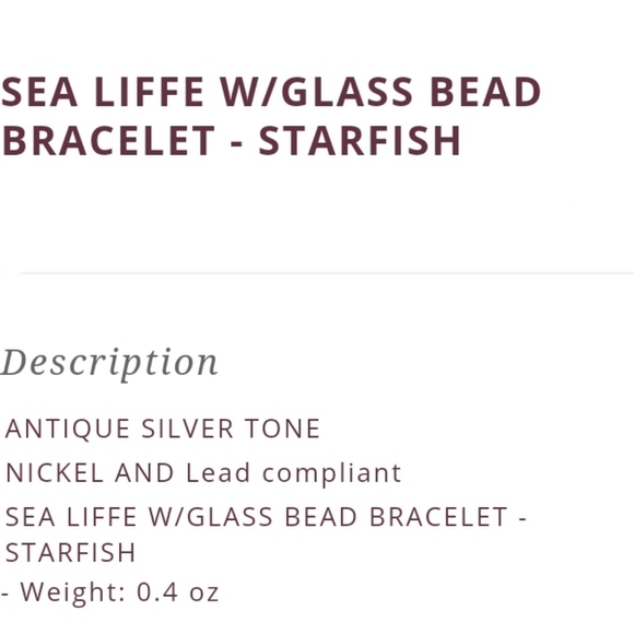 ANTIQUED SILVER STARFISH STRETCH BRACELET - Picture 4 of 4